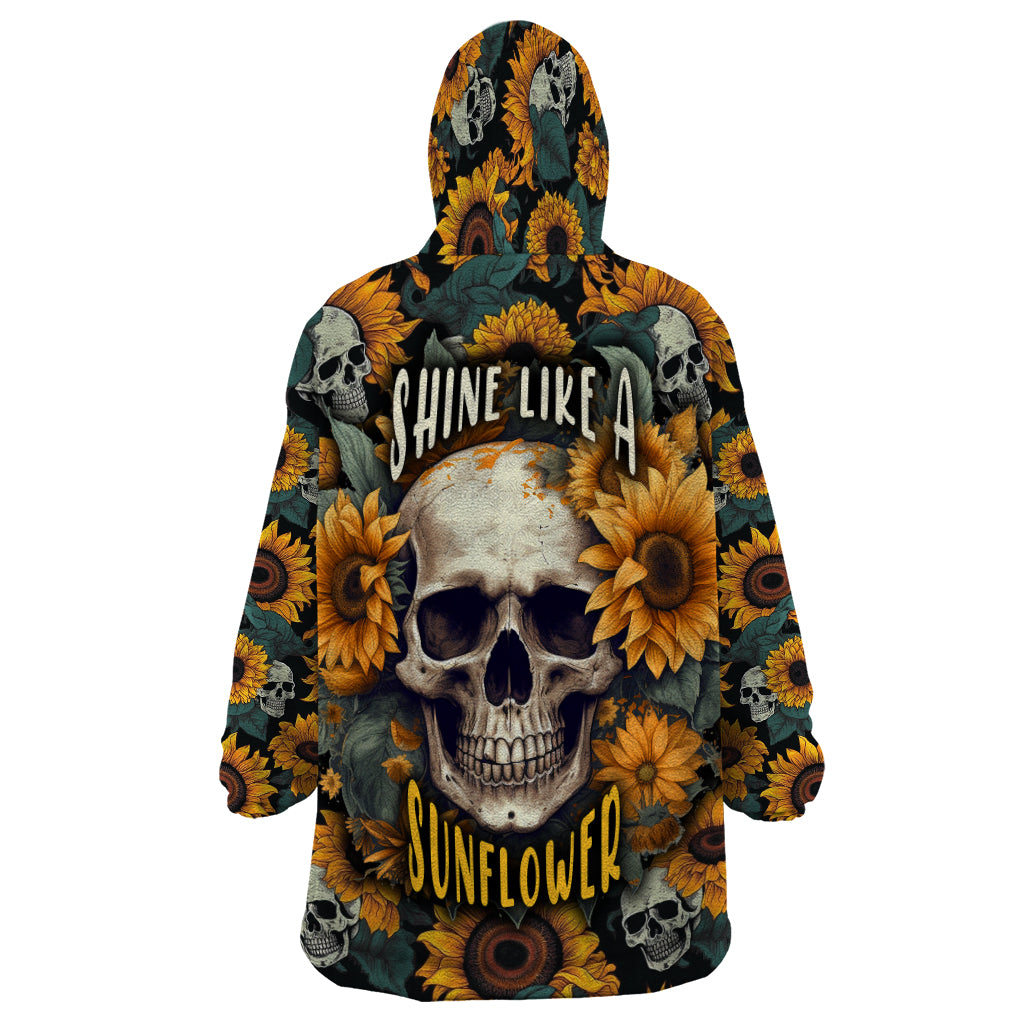 Shine Like A Sunflower Skull Wearable Blanket Hoodie - Wonder Print Shop