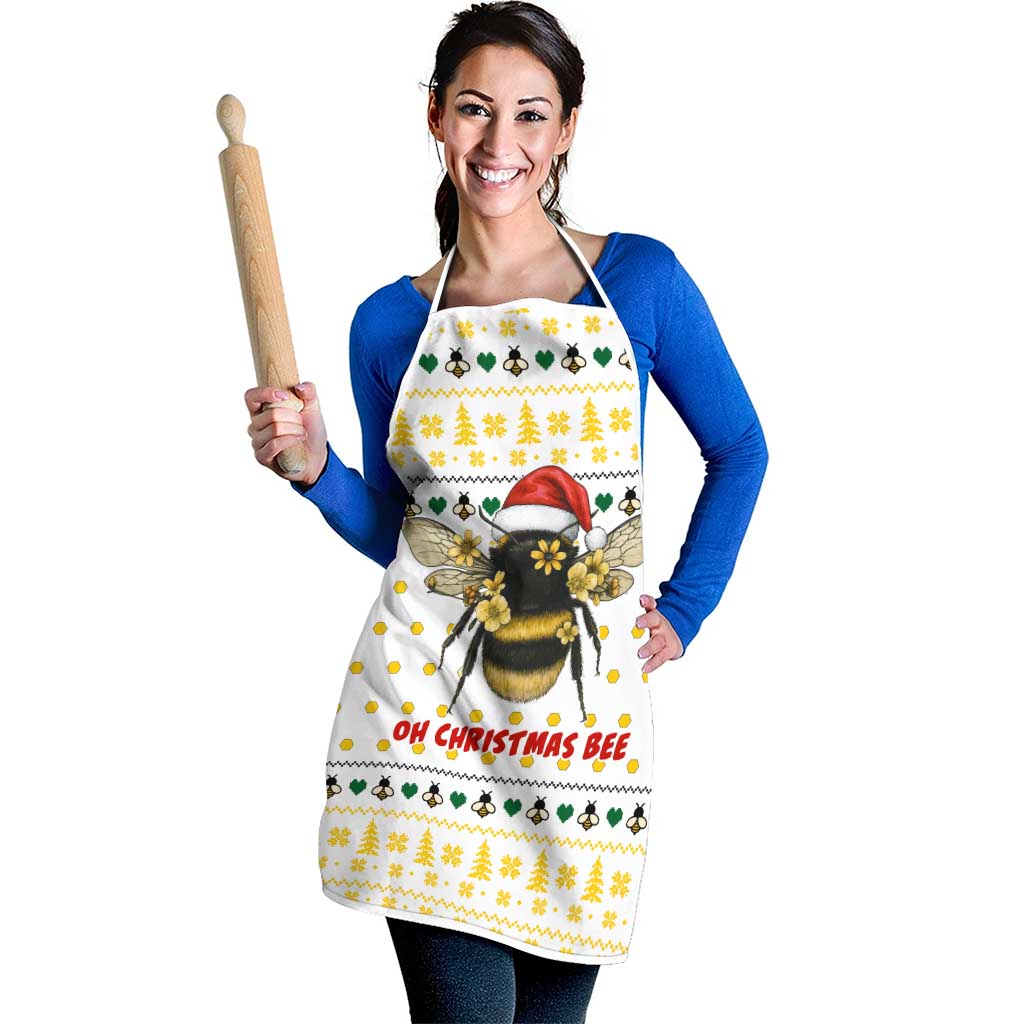 Oh Christmas Bee Bee Christmas Apron Xmas Holiday Patterns - Wonder Print Shop