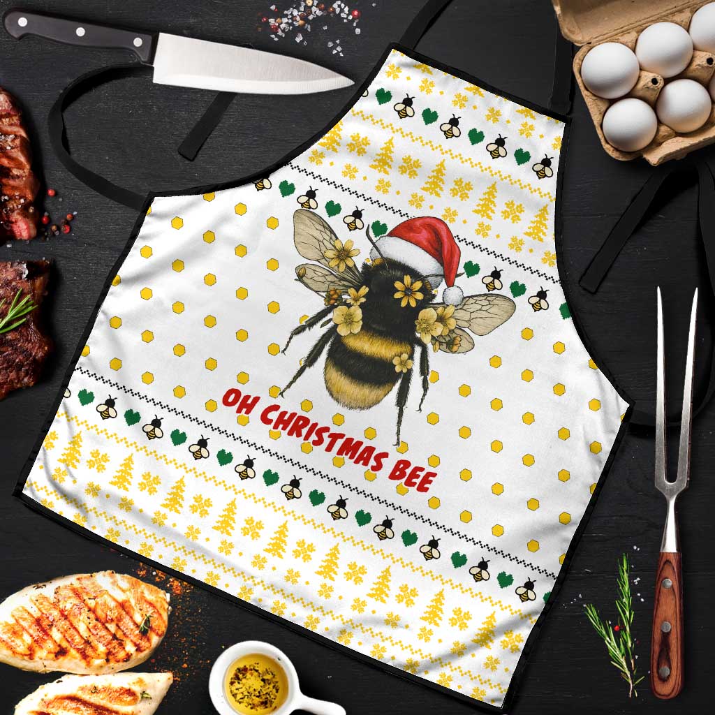 Oh Christmas Bee Bee Christmas Apron Xmas Holiday Patterns - Wonder Print Shop