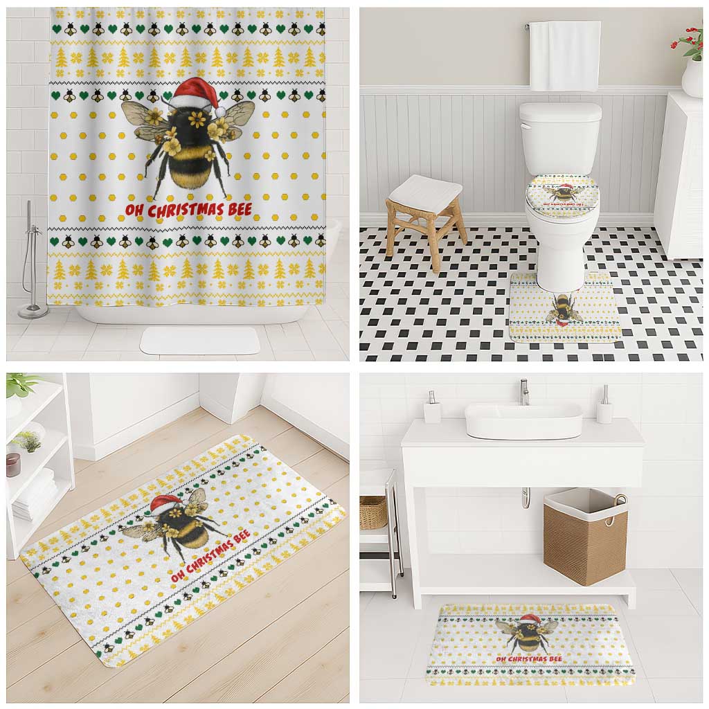 Oh Christmas Bee Bee Christmas Bathroom Set Xmas Holiday Patterns - Wonder Print Shop