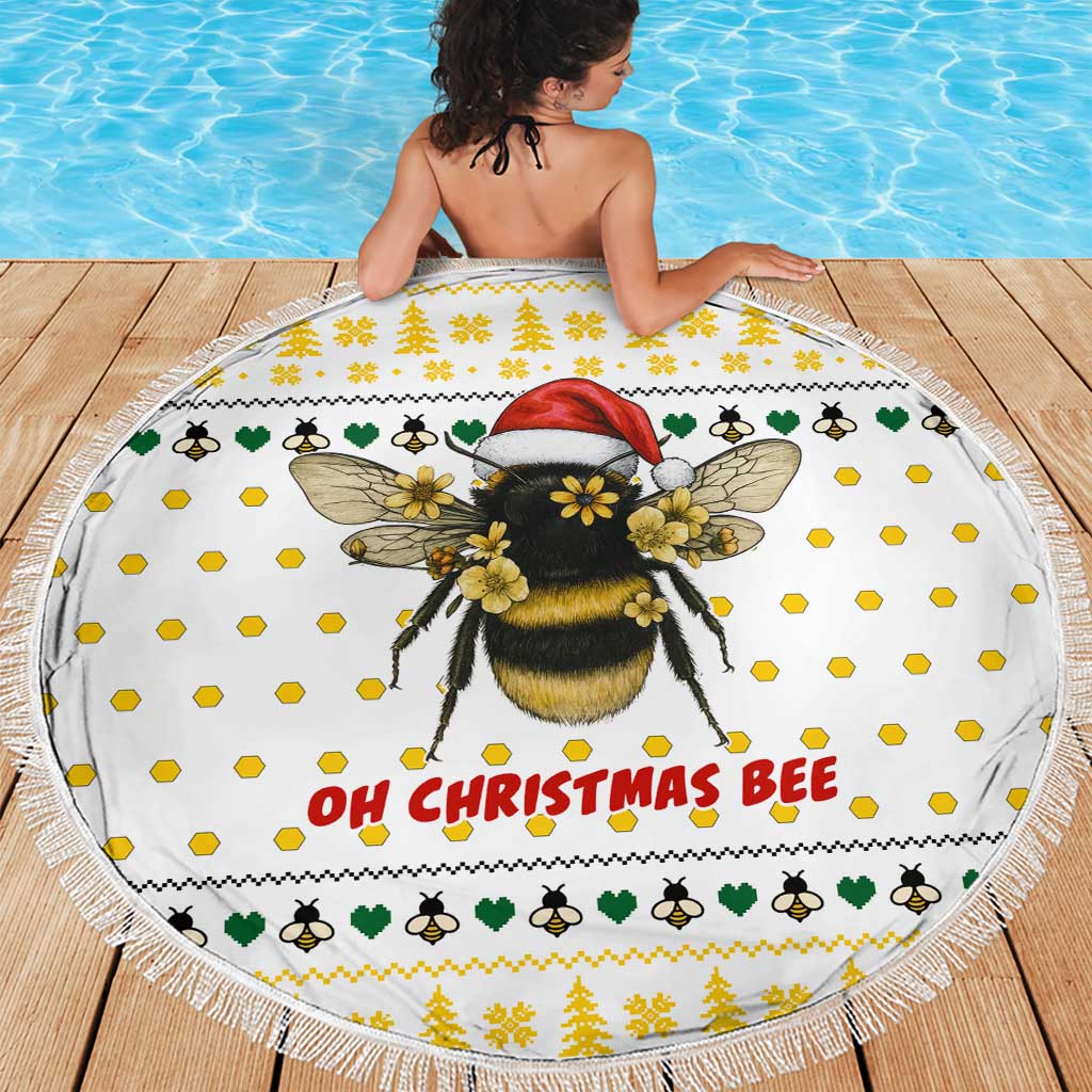 Oh Christmas Bee Bee Christmas Beach Blanket Xmas Holiday Patterns - Wonder Print Shop