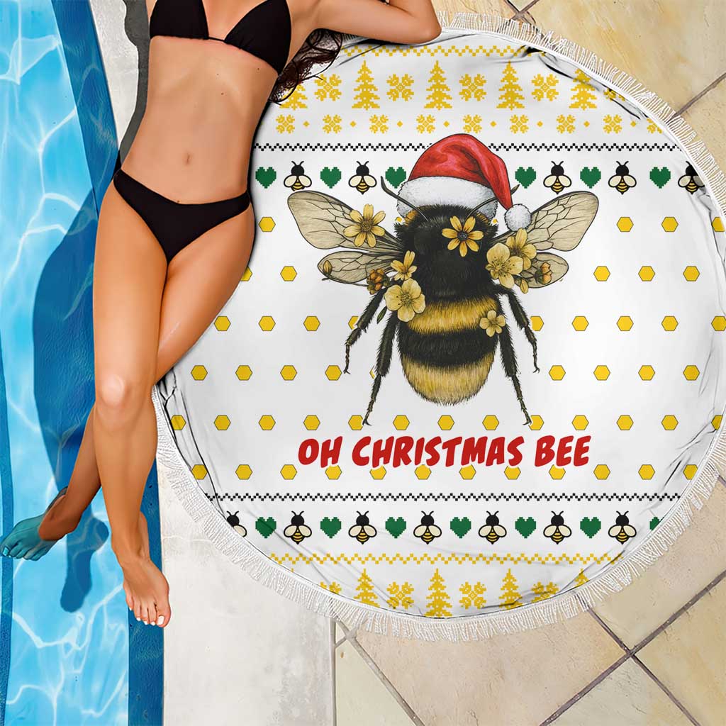 Oh Christmas Bee Bee Christmas Beach Blanket Xmas Holiday Patterns - Wonder Print Shop