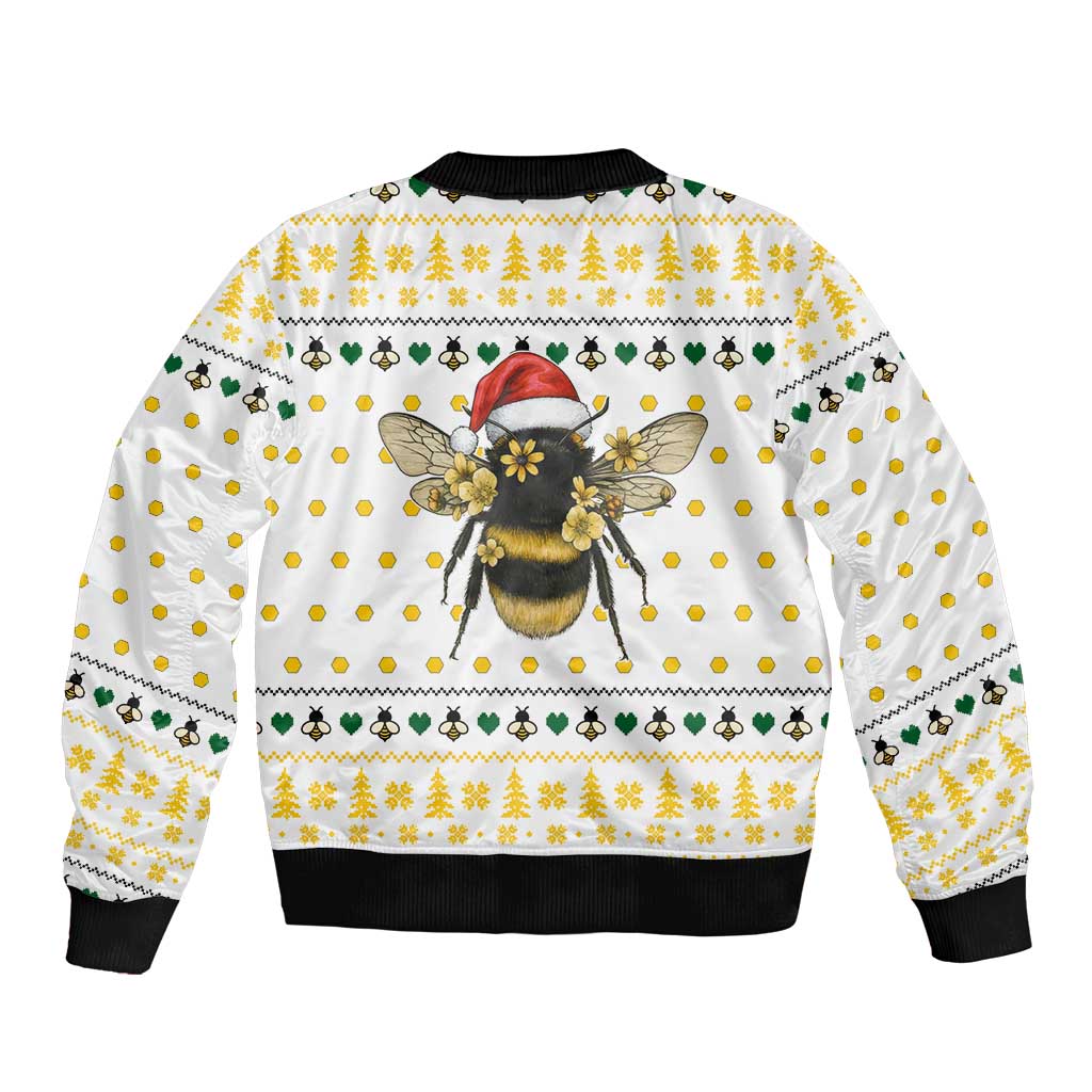 Oh Christmas Bee Bee Christmas Bomber Jacket Xmas Holiday Patterns - Wonder Print Shop