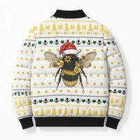 Oh Christmas Bee Bee Christmas Bomber Puffer Jacket Xmas Holiday Patterns - Wonder Print Shop