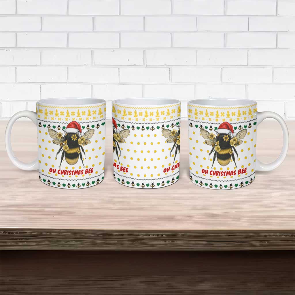 Oh Christmas Bee Bee Christmas Ceramic Mug Xmas Holiday Patterns - Wonder Print Shop