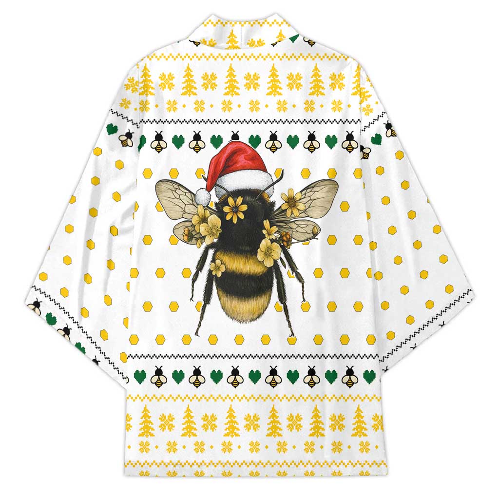Oh Christmas Bee Bee Christmas Kimono Xmas Holiday Patterns - Wonder Print Shop