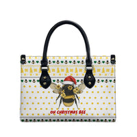 Oh Christmas Bee Bee Christmas Leather Bag Xmas Holiday Patterns - Wonder Print Shop