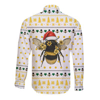 Oh Christmas Bee Bee Christmas Long Sleeve Button Shirt Xmas Holiday Patterns - Wonder Print Shop