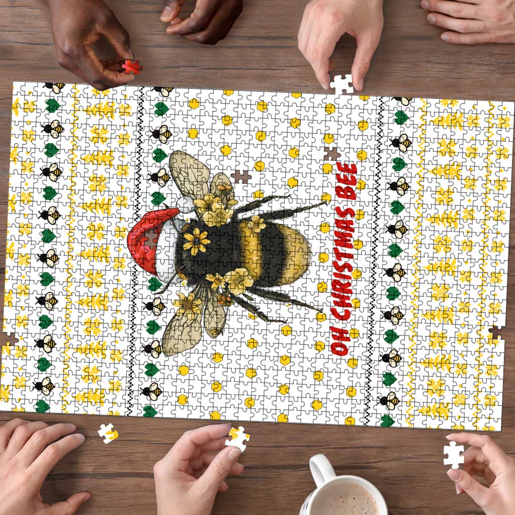 Oh Christmas Bee Bee Christmas Puzzle Xmas Holiday Patterns - Wonder Print Shop