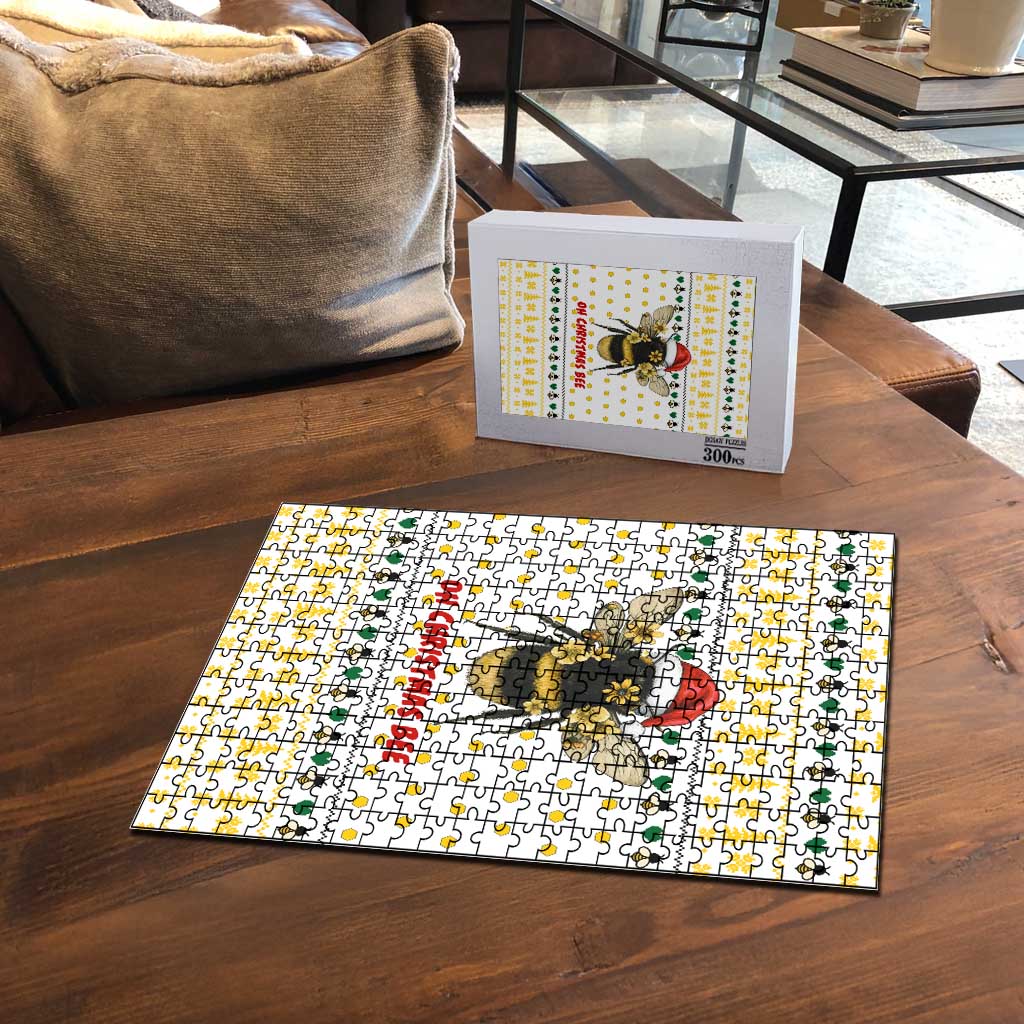 Oh Christmas Bee Bee Christmas Puzzle Xmas Holiday Patterns - Wonder Print Shop