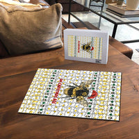 Oh Christmas Bee Bee Christmas Puzzle Xmas Holiday Patterns - Wonder Print Shop