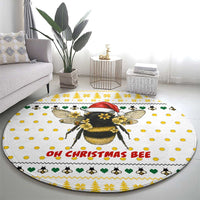 Oh Christmas Bee Bee Christmas Round Carpet Xmas Holiday Patterns - Wonder Print Shop