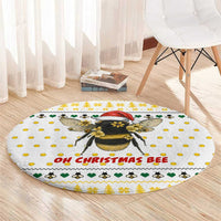 Oh Christmas Bee Bee Christmas Round Carpet Xmas Holiday Patterns - Wonder Print Shop