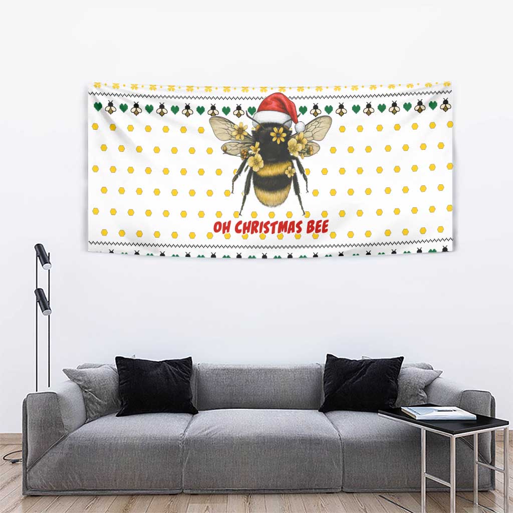 Oh Christmas Bee Bee Christmas Tapestry Xmas Holiday Patterns - Wonder Print Shop