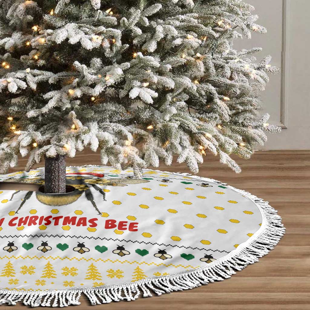 Oh Christmas Bee Bee Christmas Tree Skirt Xmas Holiday Patterns - Wonder Print Shop