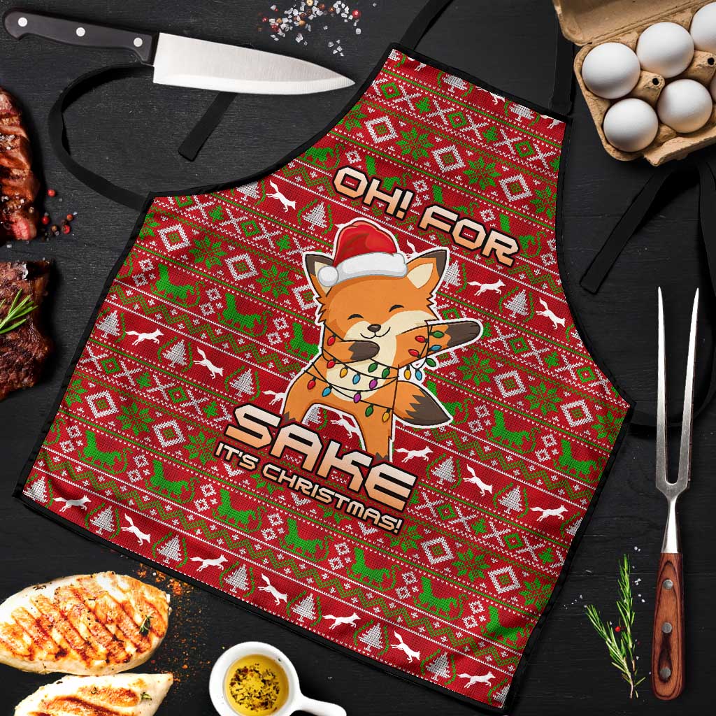 Oh For Fox Sake Christmas Apron Xmas Holiday Patterns - Wonder Print Shop