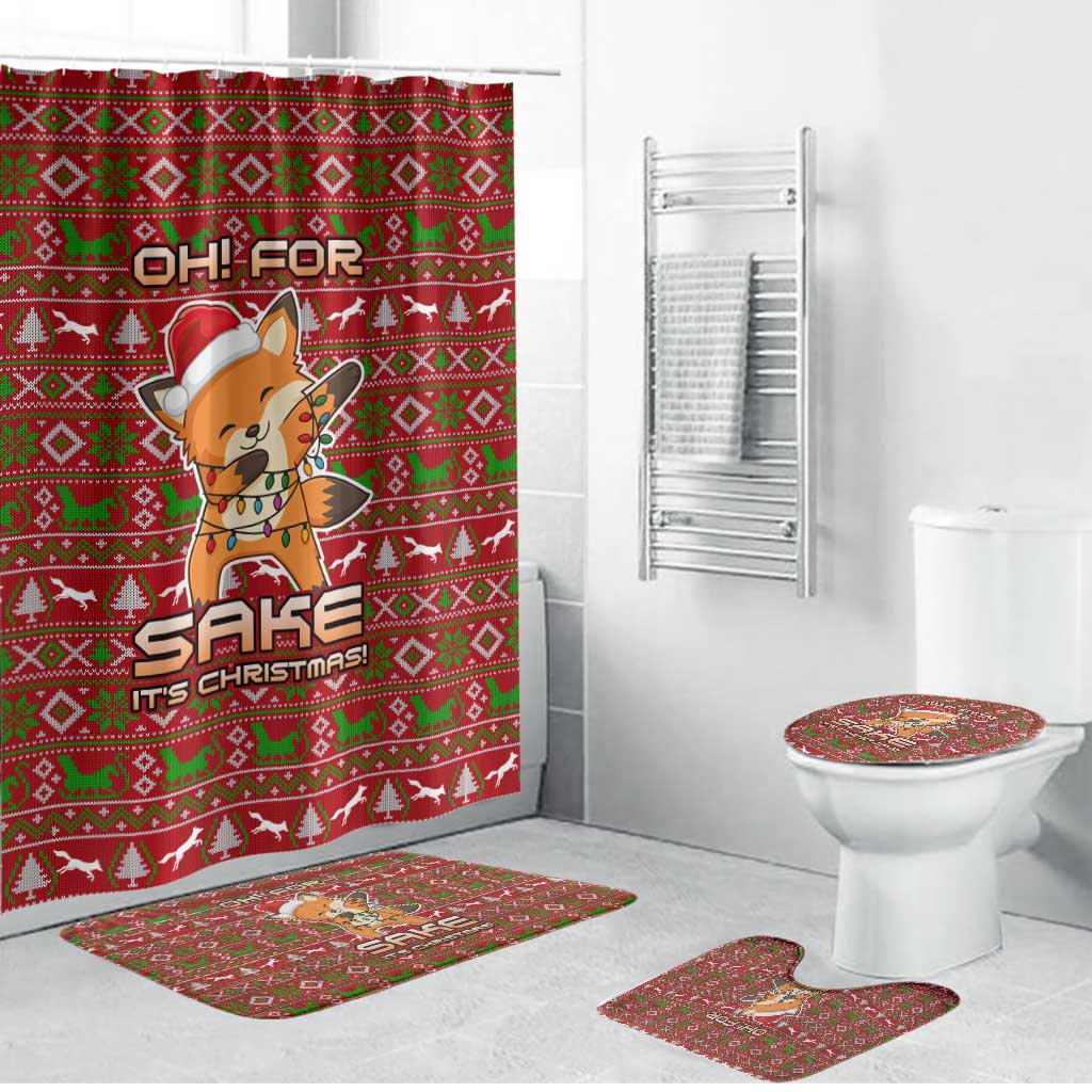 Oh For Fox Sake Christmas Bathroom Set Xmas Holiday Patterns - Wonder Print Shop
