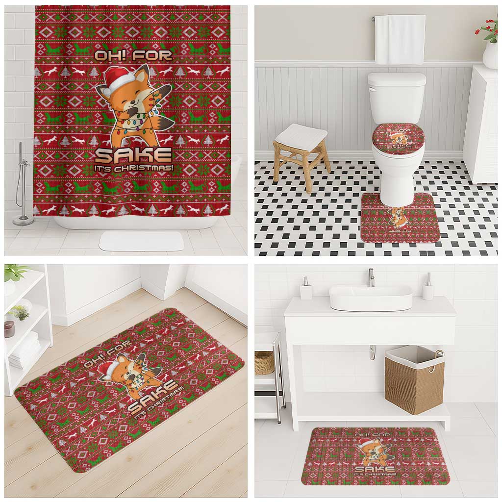 Oh For Fox Sake Christmas Bathroom Set Xmas Holiday Patterns - Wonder Print Shop