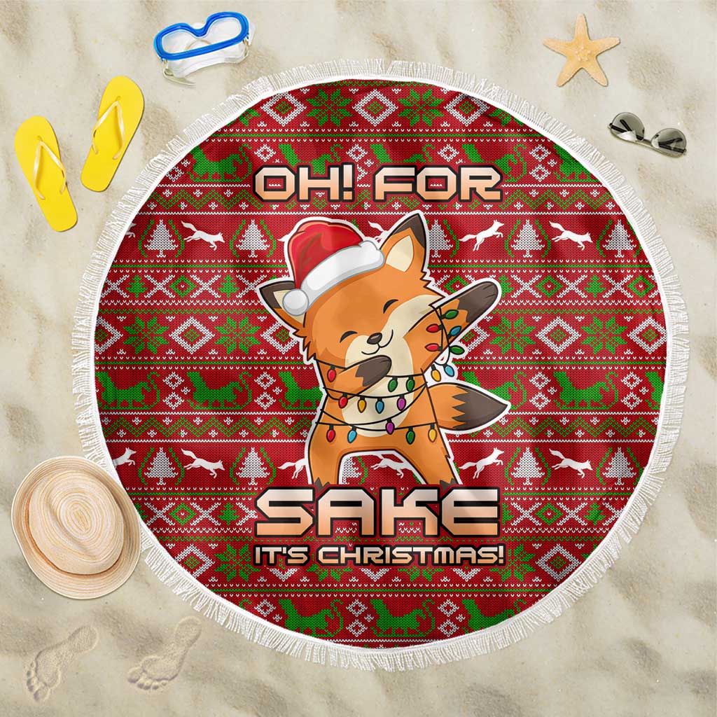 Oh For Fox Sake Christmas Beach Blanket Xmas Holiday Patterns - Wonder Print Shop
