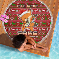 Oh For Fox Sake Christmas Beach Blanket Xmas Holiday Patterns - Wonder Print Shop