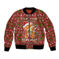 Oh For Fox Sake Christmas Bomber Jacket Xmas Holiday Patterns - Wonder Print Shop