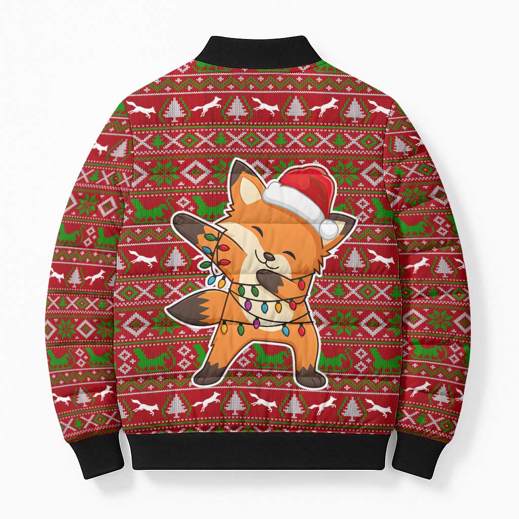 Oh For Fox Sake Christmas Bomber Puffer Jacket Xmas Holiday Patterns - Wonder Print Shop