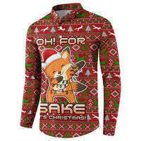Oh For Fox Sake Christmas Button Sweatshirt Xmas Holiday Patterns - Wonder Print Shop