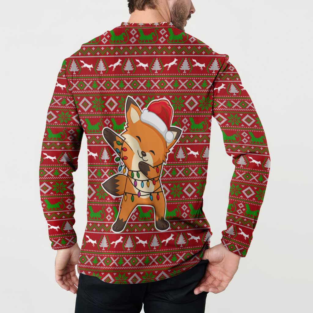 Oh For Fox Sake Christmas Button Sweatshirt Xmas Holiday Patterns - Wonder Print Shop