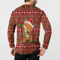 Oh For Fox Sake Christmas Button Sweatshirt Xmas Holiday Patterns - Wonder Print Shop