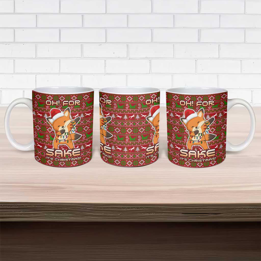 Oh For Fox Sake Christmas Ceramic Mug Xmas Holiday Patterns - Wonder Print Shop