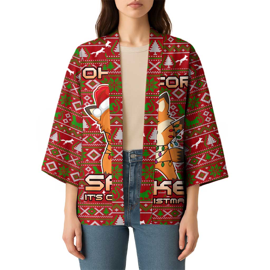 Oh For Fox Sake Christmas Kimono Xmas Holiday Patterns - Wonder Print Shop