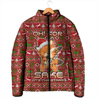 Oh For Fox Sake Christmas Padded Jacket Xmas Holiday Patterns - Wonder Print Shop