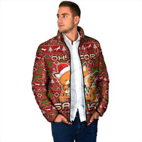 Oh For Fox Sake Christmas Padded Jacket Xmas Holiday Patterns - Wonder Print Shop