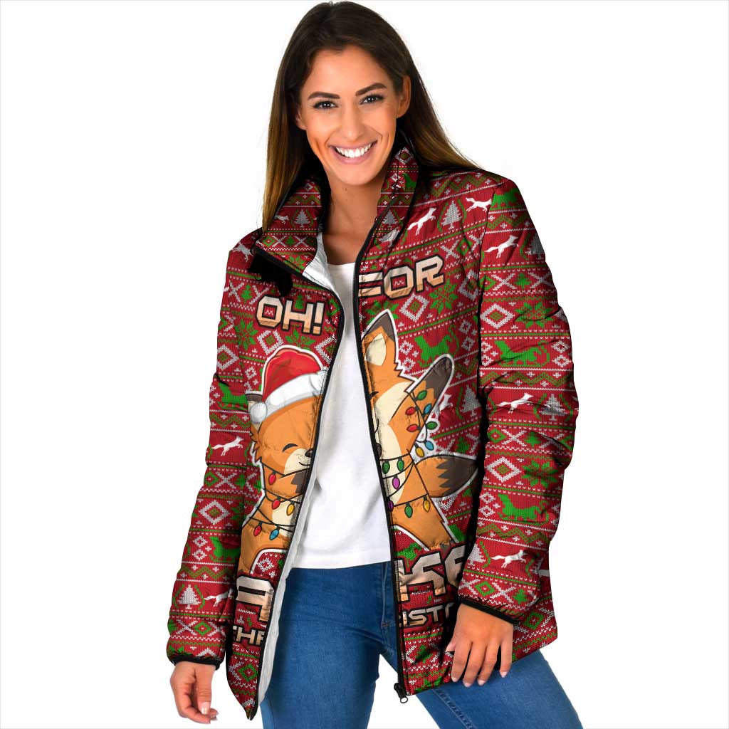 Oh For Fox Sake Christmas Padded Jacket Xmas Holiday Patterns - Wonder Print Shop