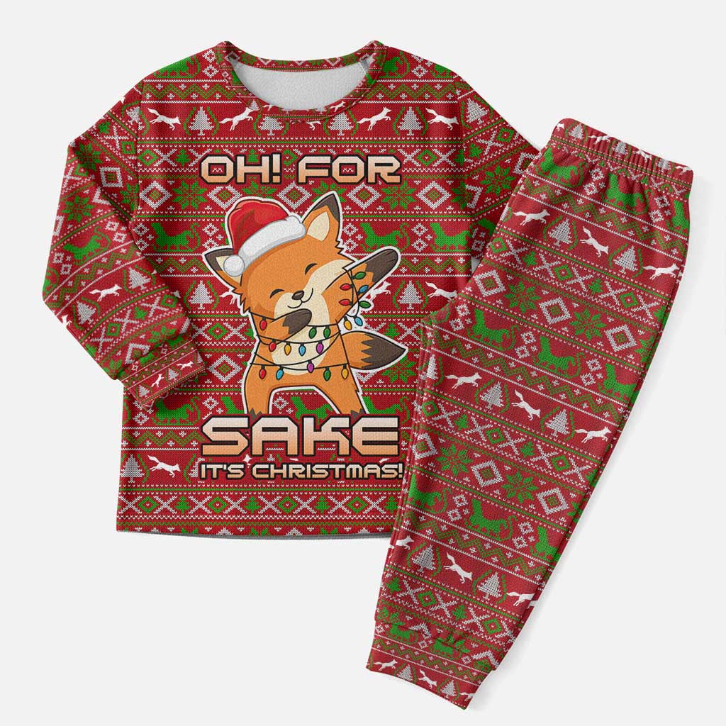 Oh For Fox Sake Christmas Pajama Set Xmas Holiday Patterns - Wonder Print Shop