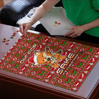 Oh For Fox Sake Christmas Puzzle Xmas Holiday Patterns - Wonder Print Shop