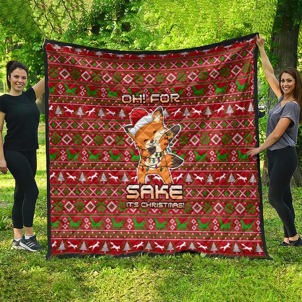 Oh For Fox Sake Christmas Quilt Xmas Holiday Patterns - Wonder Print Shop