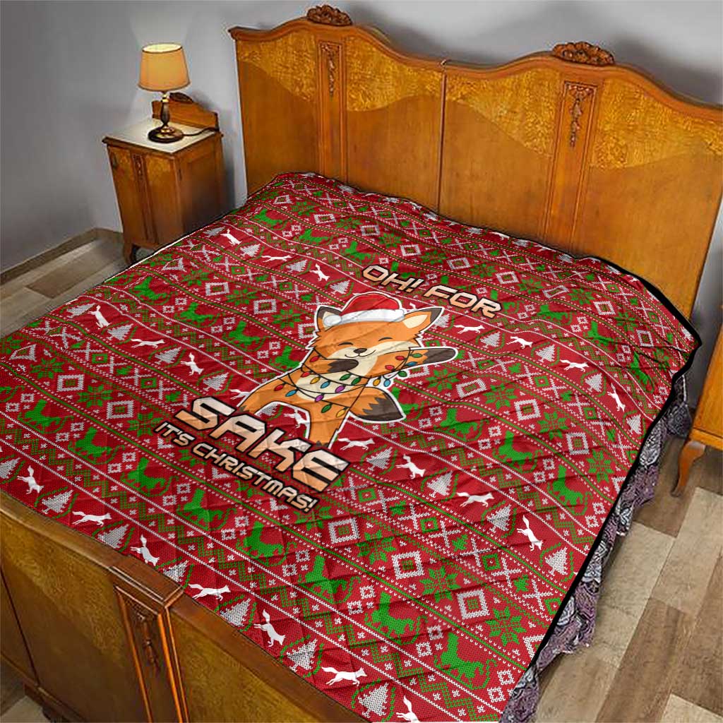Oh For Fox Sake Christmas Quilt Xmas Holiday Patterns - Wonder Print Shop