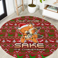 Oh For Fox Sake Christmas Round Carpet Xmas Holiday Patterns - Wonder Print Shop