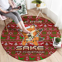 Oh For Fox Sake Christmas Round Carpet Xmas Holiday Patterns - Wonder Print Shop