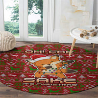 Oh For Fox Sake Christmas Round Carpet Xmas Holiday Patterns - Wonder Print Shop
