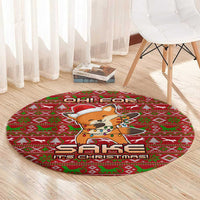 Oh For Fox Sake Christmas Round Carpet Xmas Holiday Patterns - Wonder Print Shop