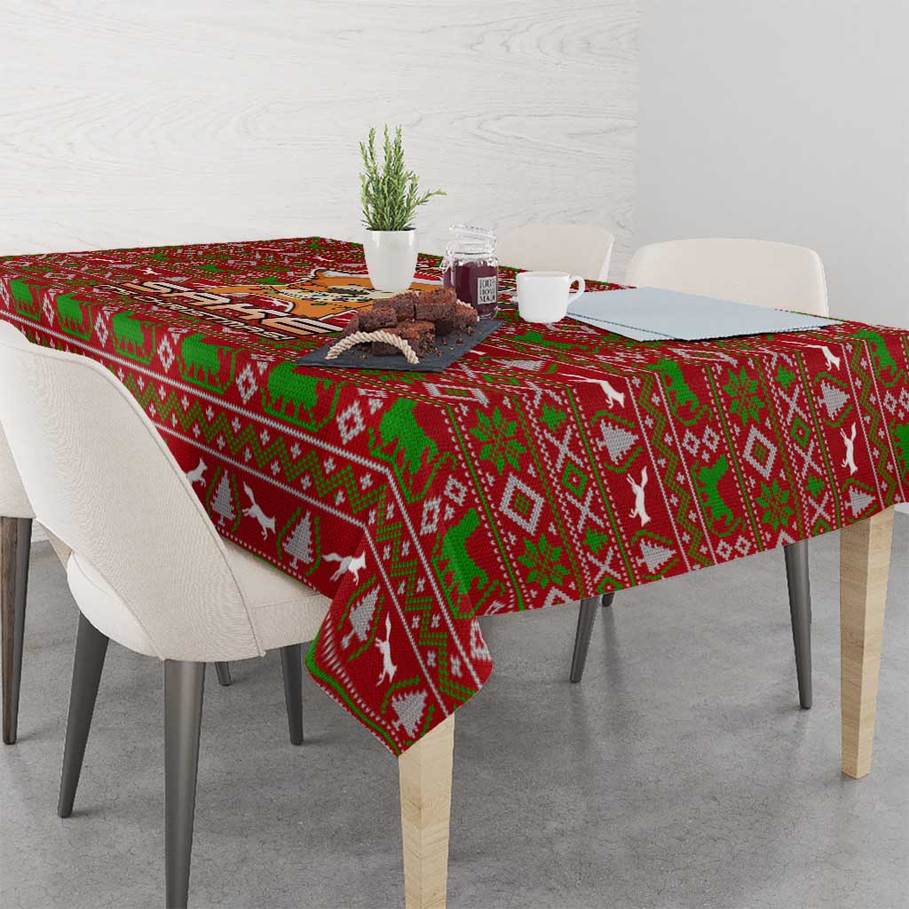 Oh For Fox Sake Christmas Tablecloth Xmas Holiday Patterns - Wonder Print Shop