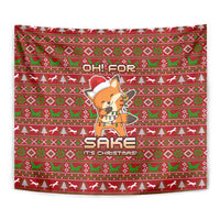 Oh For Fox Sake Christmas Tapestry Xmas Holiday Patterns - Wonder Print Shop