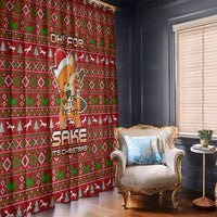 Oh For Fox Sake Christmas Window Curtain Xmas Holiday Patterns - Wonder Print Shop