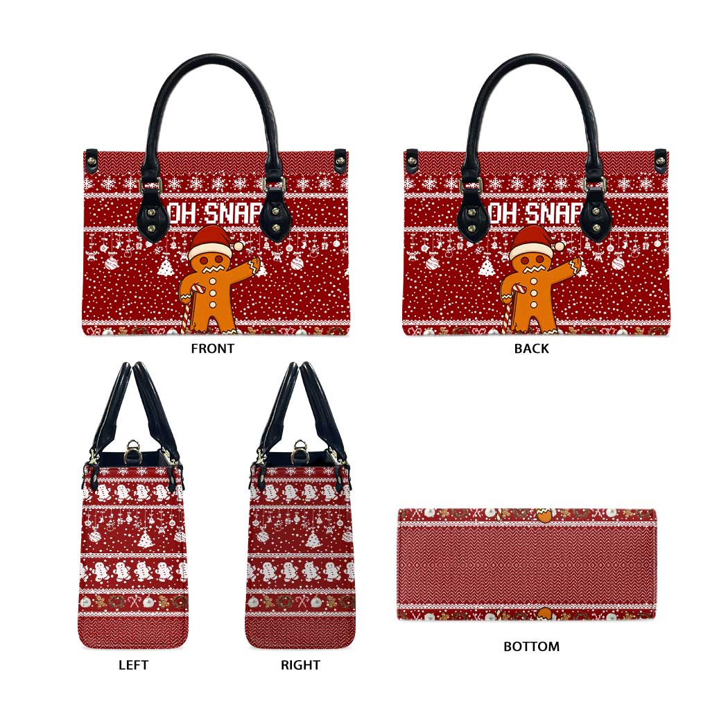 Oh Snap Christmas Leather Bag Xmas Holiday Patterns - Wonder Print Shop