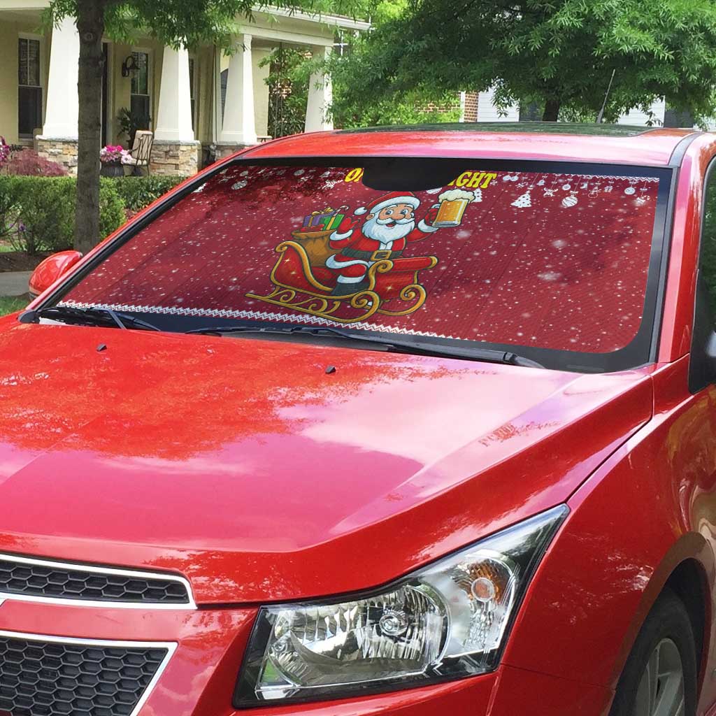 One More Night Santa Beer Christmas Auto Sun Shade Xmas Holiday Patterns - Wonder Print Shop