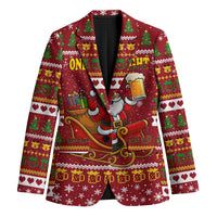 One More Night Santa Beer Christmas Blazer Xmas Holiday Patterns - Wonder Print Shop