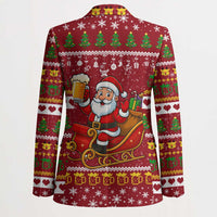 One More Night Santa Beer Christmas Blazer Xmas Holiday Patterns - Wonder Print Shop