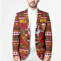 One More Night Santa Beer Christmas Blazer Xmas Holiday Patterns - Wonder Print Shop